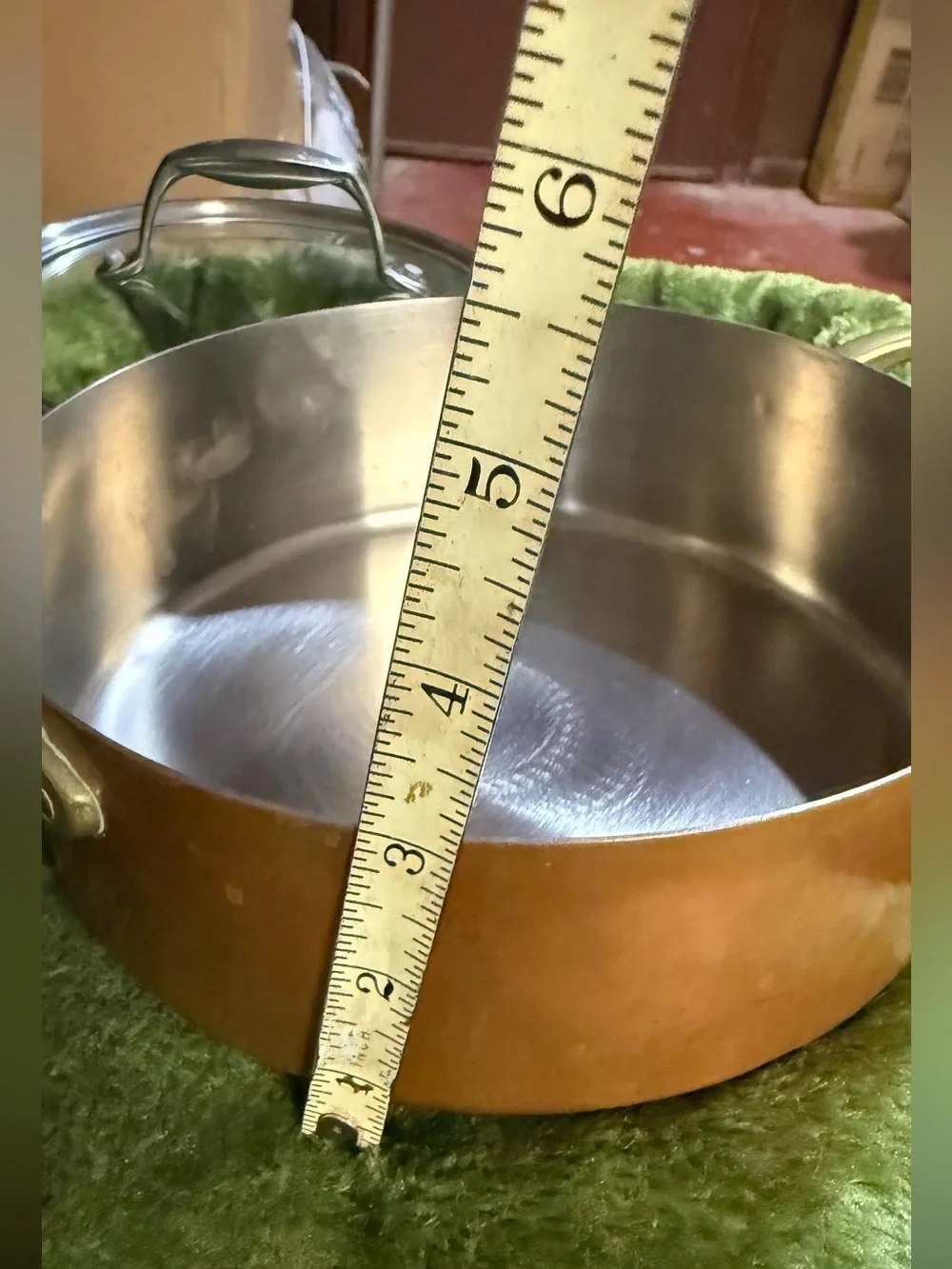 Vintage Paul Revere Copper Pot w Brass Handles